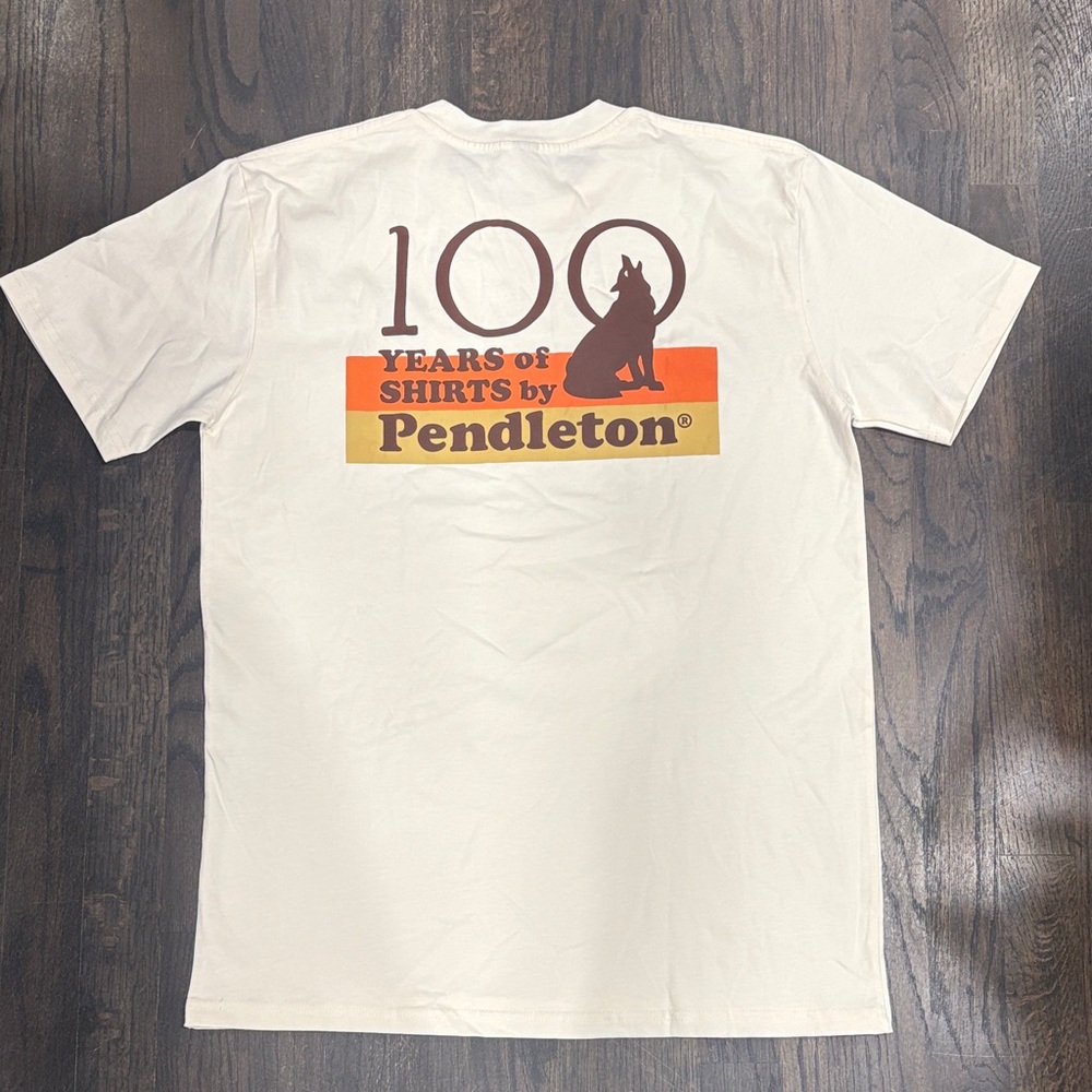 Pendleton Cream and Orange Graphic Men's T-Shirt